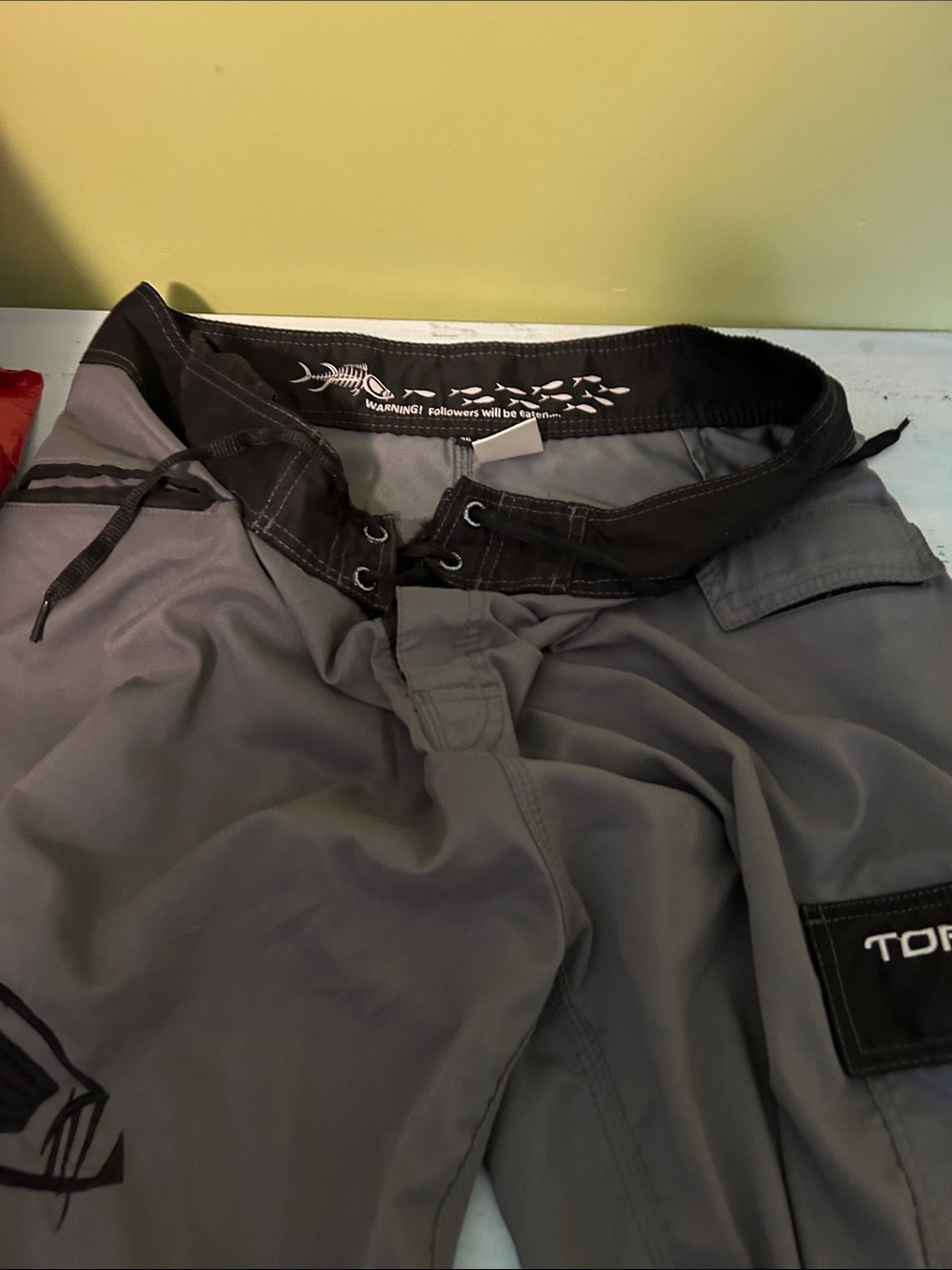 Gray Tormentor Boardshorts with Black Waistband